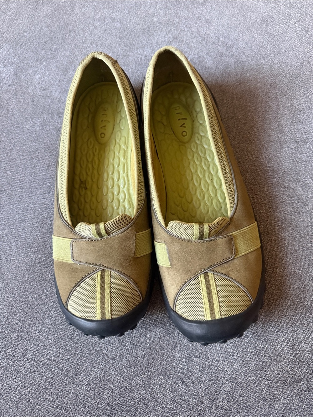 Slip-On Casual Flats in Olive Green by